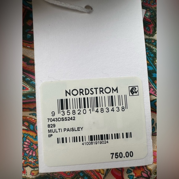 NWT ZIMMERMANN‎ size 0P 2P 2 petite Ottie Plunge paisley linen mini dress multi - Picture 5 of 9